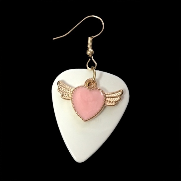 HANDCRAFTED Drop Earrings Angel Wings Always in My Thoughts - Picture 3 of 6